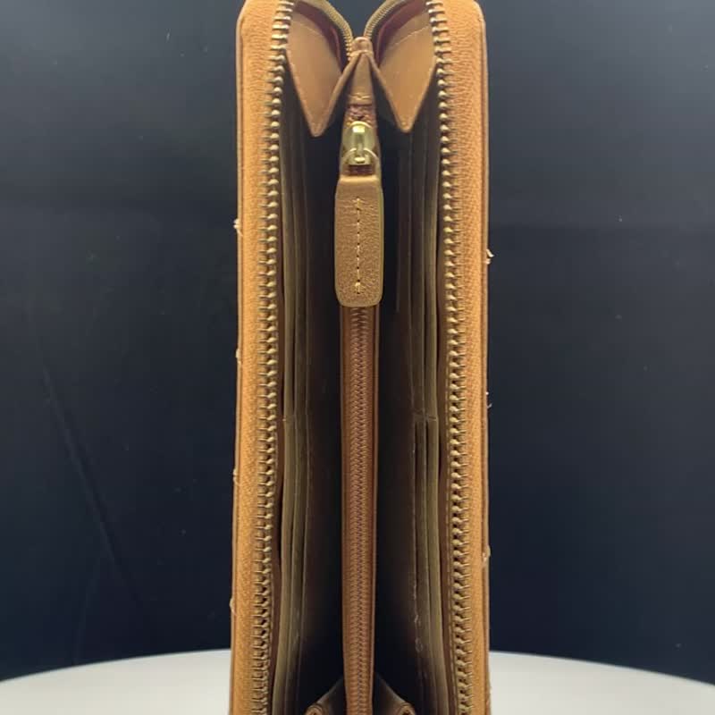 CROSS 限量1折 頂級小牛皮山形紋長夾 全新專櫃展示品 - 錢包/皮夾/長短夾 - 真皮 金色