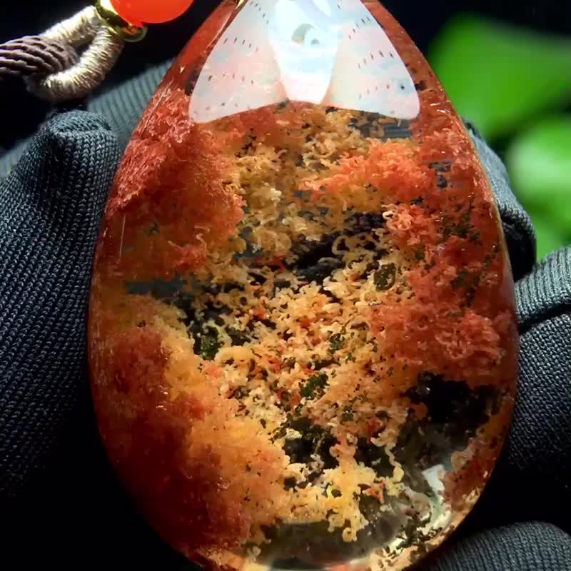 彩幽靈水滴吊墜  巴西天然彩幽靈水滴吊墜高級品質 幽靈顏色 - 擺飾/家飾品 - 水晶 