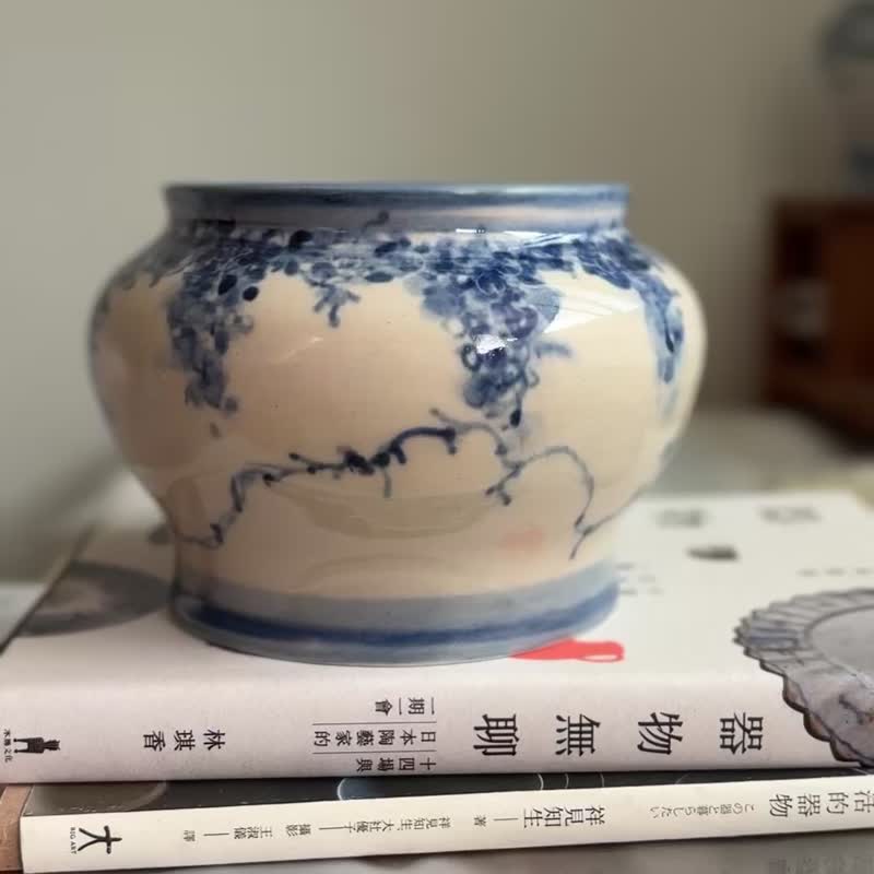 紫藤垂青花  陶罐  450ml - 花瓶/花器 - 陶 