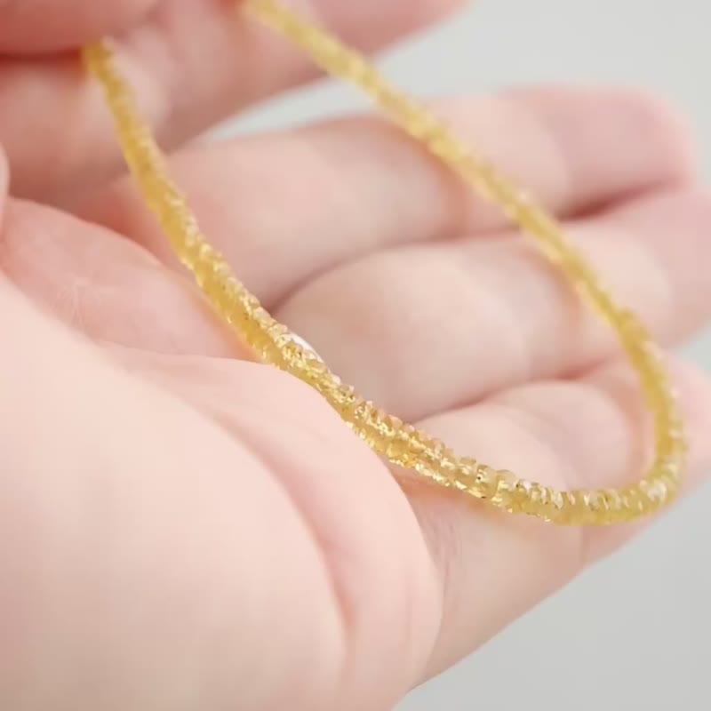 Yellow Sapphire Sapphire Bracelet 14kgf - สร้อยข้อมือ - หิน สีเหลือง