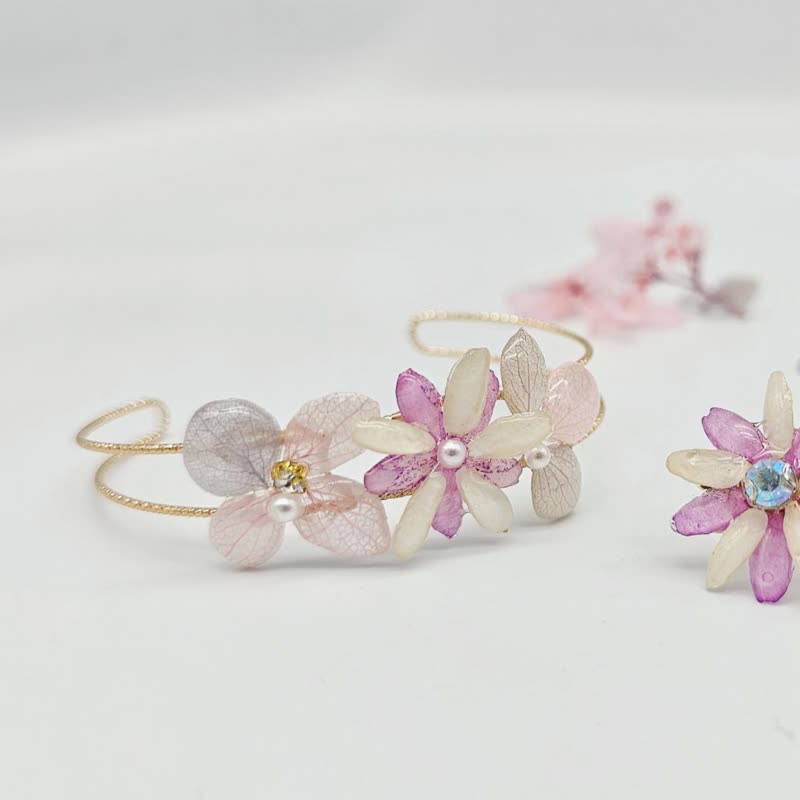 Preserved Flower Jewelry Bracelet Set-Light Not Included - งานโลหะ/เครื่องประดับ - วัสดุอื่นๆ หลากหลายสี