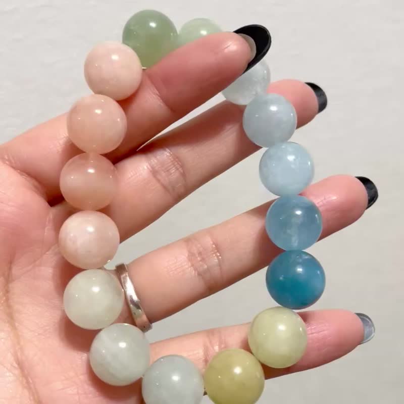 療癒之泉 七彩心境【七色摩根石手串】心輪花園/一物一拍 - 手鍊/手環 - 水晶 多色