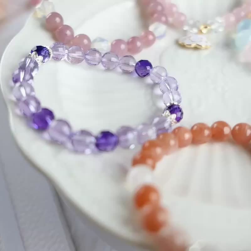 小朋友款式/紫鋰輝、摩根石、粉晶、海藍寶、橙月光、紫水晶 - 手鍊/手環 - 水晶 多色