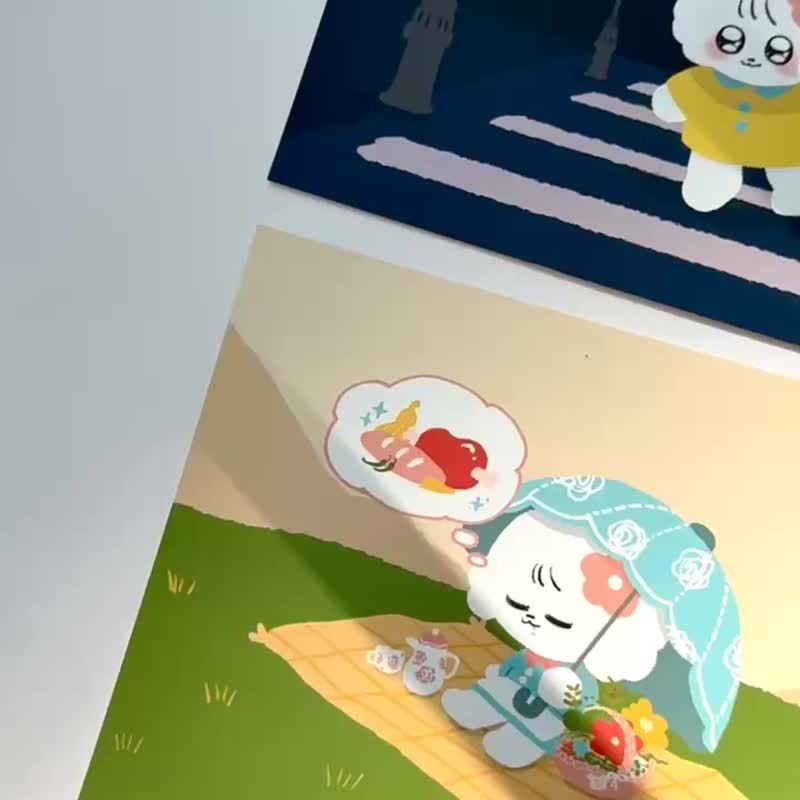 馬爾濟斯肉肉 秋夏冬季節卡片 明信片 - 卡片/明信片 - 紙 