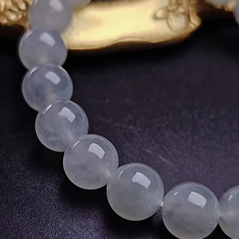 財水•淨化•收藏|莫西沙冰膠白翡大卡珠|緬甸A貨翡翠珠串手串 - 手鍊/手環 - 玉石 