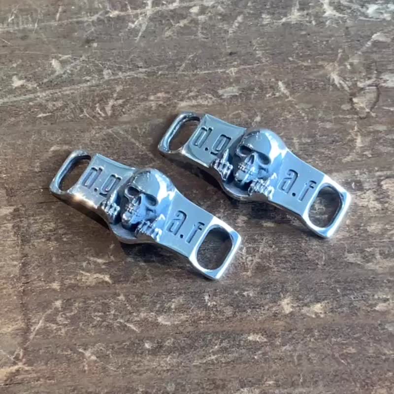 925 sterling silver skull shoe lace charm,biker jewelry,made