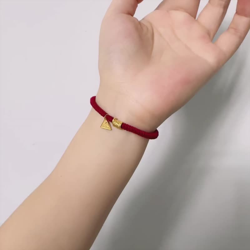 Original 18k gold handmade old gold birth year three-in-one zodiac bracelet bracelet transfer bracelet - สร้อยข้อมือ - วัสดุอื่นๆ 