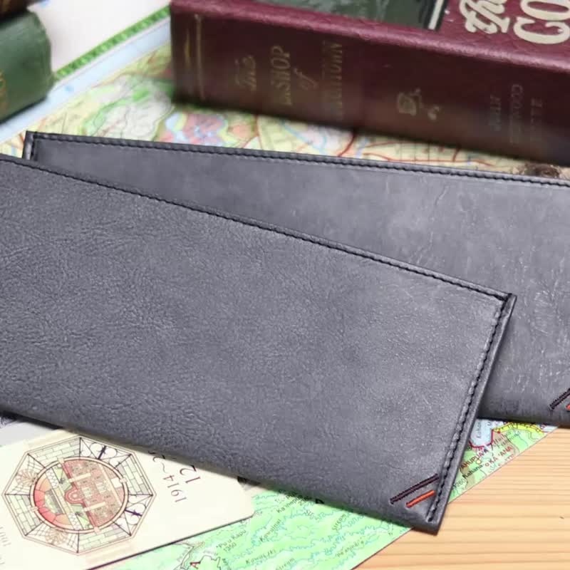 革職人 LEATHER FACTORY【SIBILLA Slim Long Wallet】Made in Japan - Wallets - Genuine Leather Black