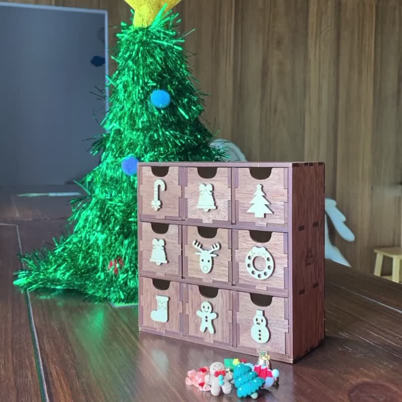 Graduation Gift [Handmade DIY] Countdown Calendar Accessories Storage Box Storage Small Wooden Cabinet Wooden Texture - Wood, Bamboo & Paper - Wood Brown