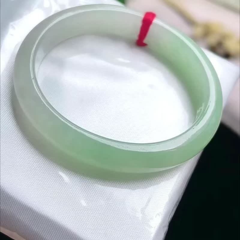 冰種 天然翡翠 緬甸 A玉 玉鐲 • 冰種果綠翡翠貴妃鐲 - 手鍊/手環 - 玉石 綠色