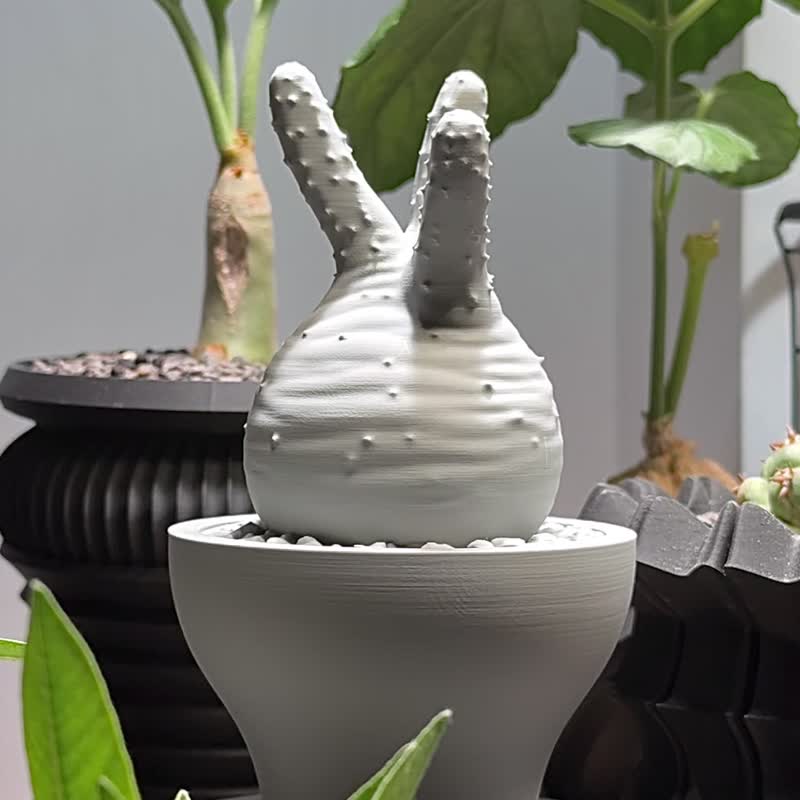 塊根多肉造型 線香爐/線香座/原創設計/3D列印/多肉塊根植物/送禮 - 香氛/精油/擴香 - 塑膠 黑色
