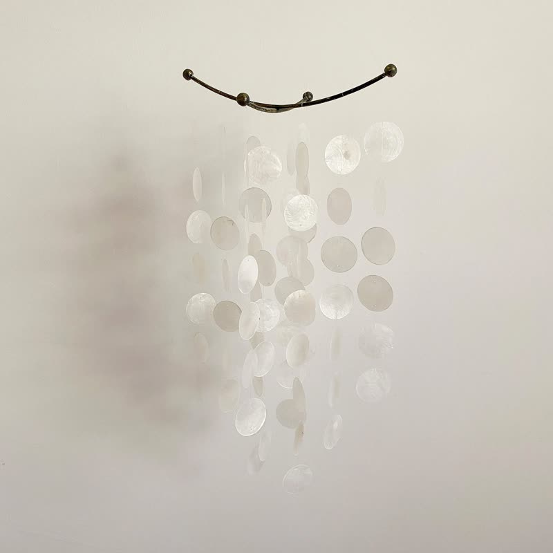 PRE-MADE | Norwegian Forest_White(S) Circle | Shell Wind Chime Mobile | #0-337 - 擺飾/家飾品 - 貝殼 白色