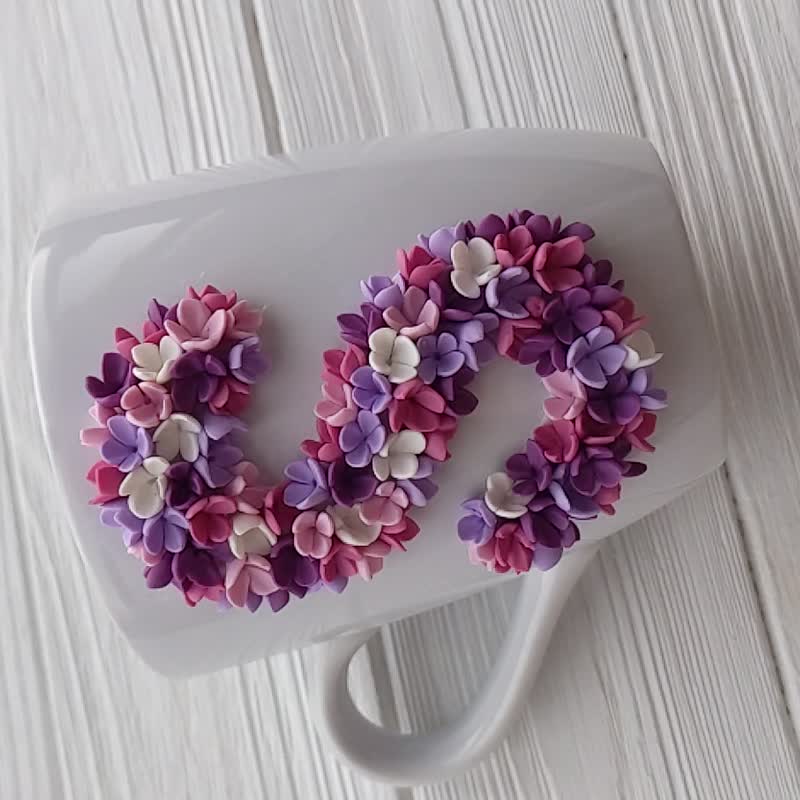 personalized name mug, initial mug, monogram mug, clay gift - 咖啡杯/馬克杯 - 玻璃 多色