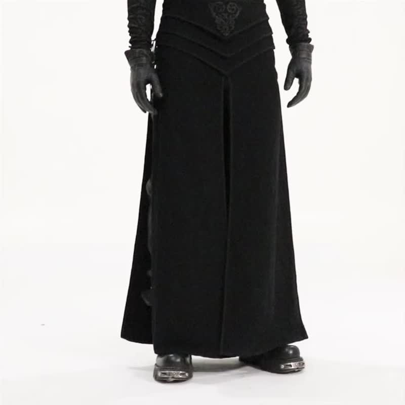 Gothic pagan retro jacquard men's skirt/couple style - Men's Pants - Other Materials Black