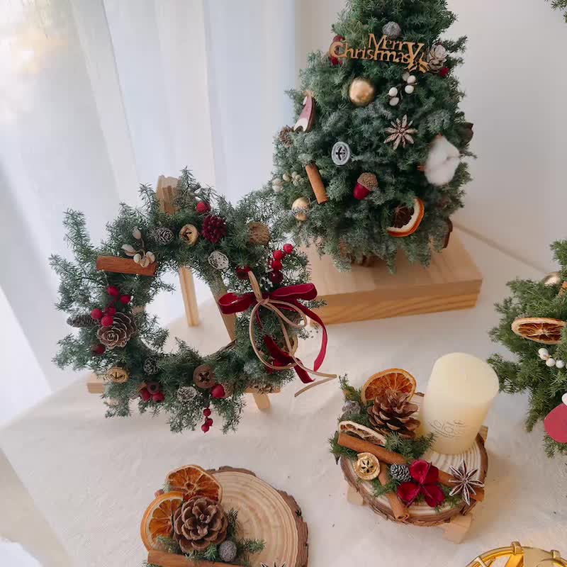 小型雪松聖誕樹 聖誕節 永生雪松 - 乾燥花/永生花 - 植物．花 