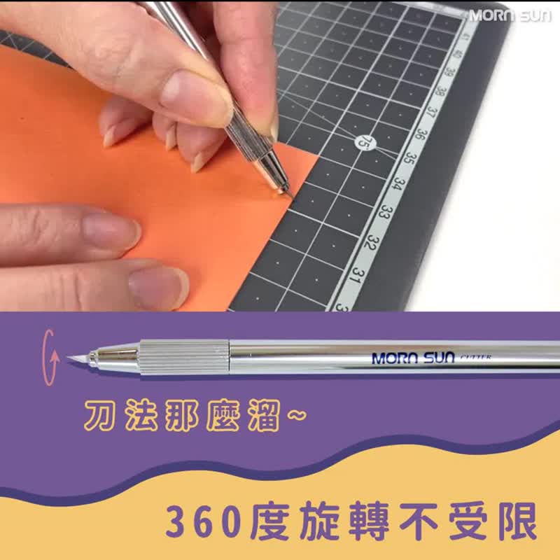 The 360-degree rotation angle of the rotating pen knife is not limited (with a replacement blade) - Scissors & Letter Openers - Other Metals Silver