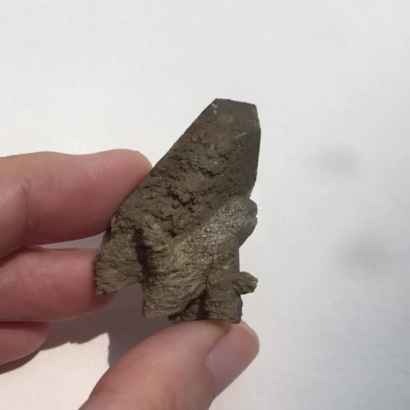 巴基斯坦 稀有三個女神面的大尖 喜馬拉雅 綠幽靈水晶 白水晶簇 - 擺飾/家飾品 - 水晶 綠色