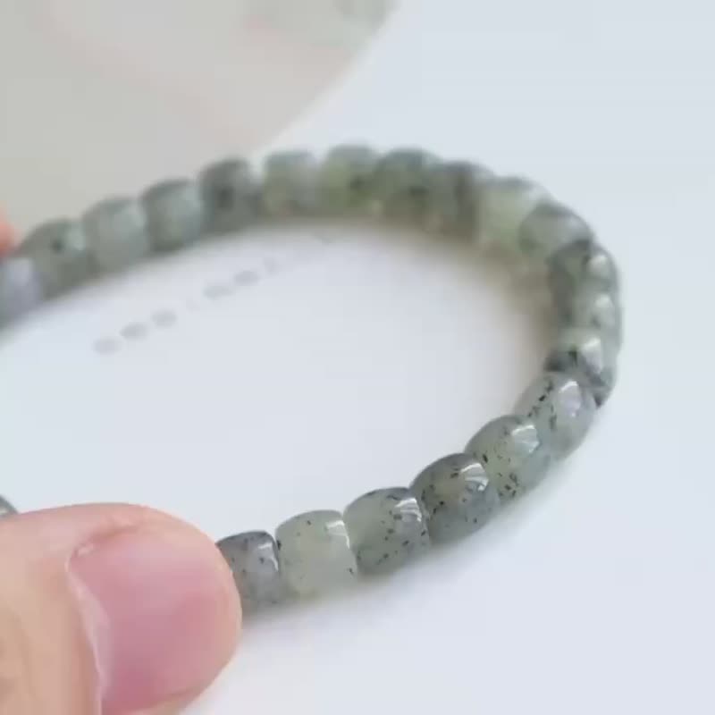 Natural Hetian jade blue and white bracelet blue and white seed material jade is clean and delicate artistic conception - Bracelets - Jade 