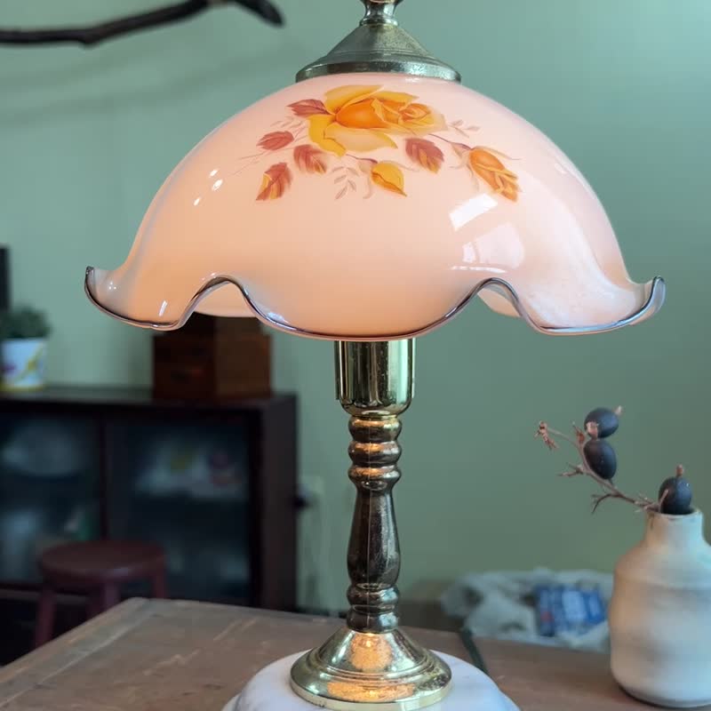 Early Japanese flower-stem marble touch table lamp - Lighting - Other Materials Multicolor