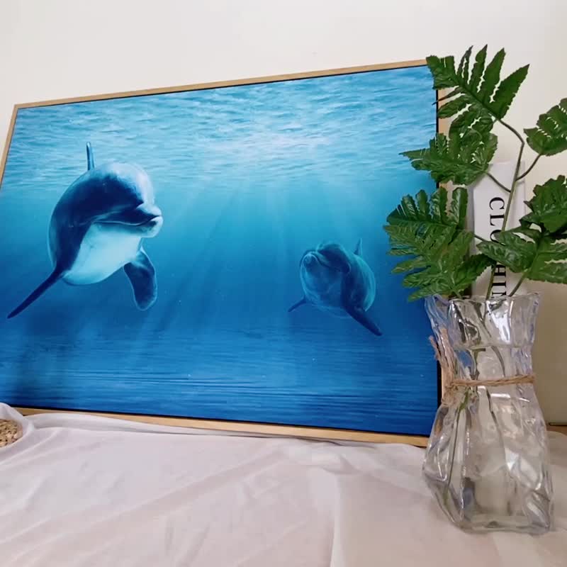 海豚 • 微笑的力量- 海豚/大自然/海洋/海洋生物/室內擺設/清新/ - 海報/掛畫/掛布 - 其他材質 多色