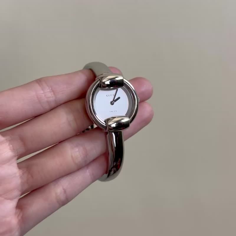 古董Gucci不鏽鋼手腕石英錶 - 女錶 - 不鏽鋼 黑色