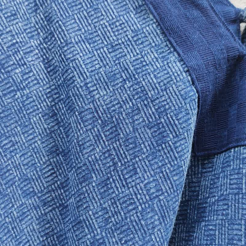 Stone Wash Karen Blouse with String Back - 女上衣/長袖上衣 - 棉．麻 藍色