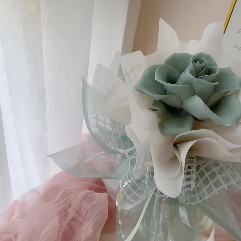 森語微光。告白花束 永生花 生日禮物 情人 紀念 - 乾燥花/永生花 - 玻璃 綠色
