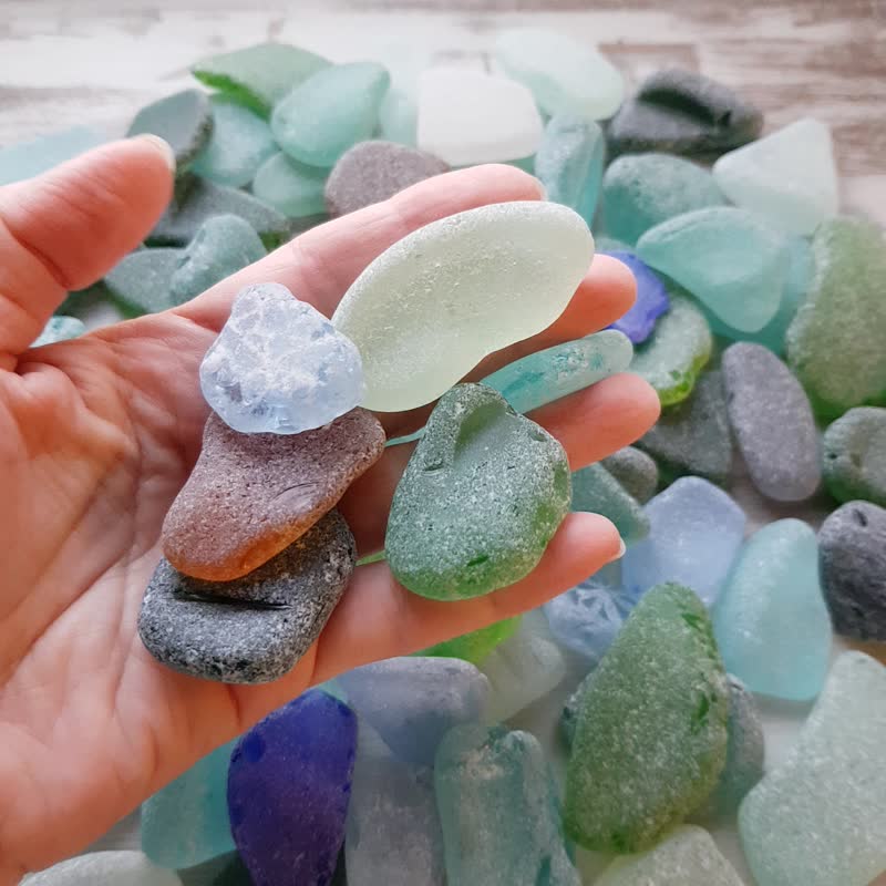 Large Genuine Sea Glass 0.9 - 1.7 Real Beach Glass Mosaic Craft Seaglass  29pcs