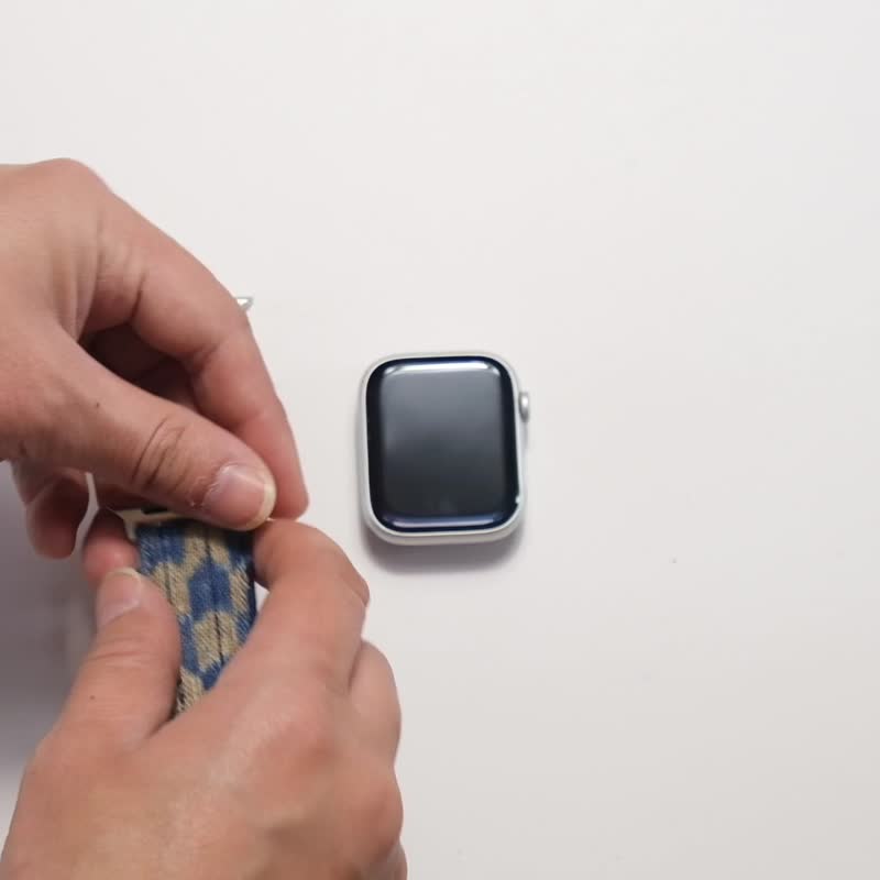 EPUL手工製作日本復古布料適用蘋果iwatch5678ultra智能手錶帶se - 錶帶 - 棉．麻 