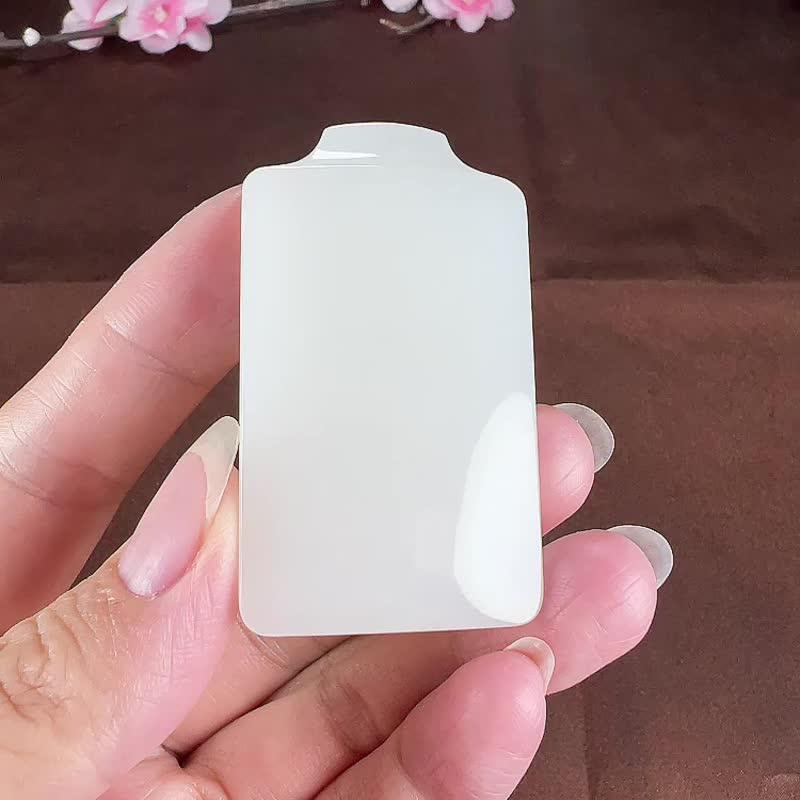 天然新疆和田玉羊脂玉無事牌平安牌吊墜玉質細膩油潤色澤柔和 - 吊飾/掛飾 - 玉石 