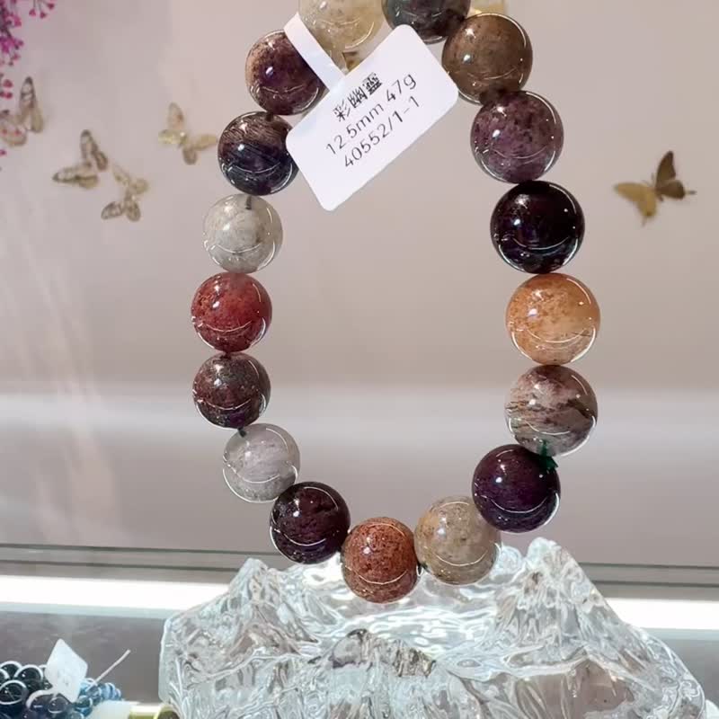 天然鉱物 四季の幽霊 12.5mm クリスタルハンドビーズ イメージクリスタル 一花一世界 幸運を集めて悪を避ける - ブレスレット - クリスタル 多色