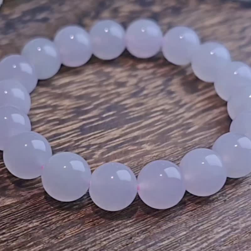 貴人•桃花•招財|冰膠瑪瑙底粉紫珠|緬甸A貨翡翠珠串手串 - 手鍊/手環 - 玉石 