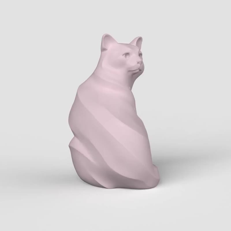 三維模型STL CNC Router文件 3dprintable Statuette Sitting Cat - 其他數位設計 - 其他材質 