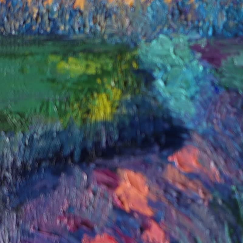 ワイルドフラワー油絵オリジナルアート油畫原作風景画メドウキャンバス