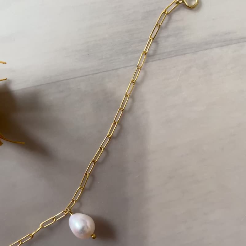 14K gold-packed pearl bracelet_Moonlight 14KGF bracelet - สร้อยข้อมือ - ไข่มุก ขาว