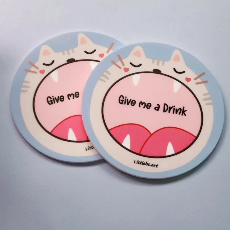 Give me a drink Coasters - ที่รองแก้ว - พลาสติก สีน้ำเงิน