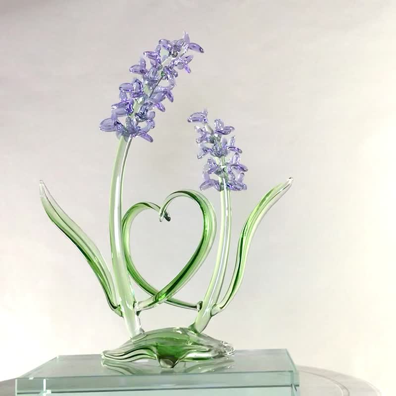 [Customized Gift] Believe in Miracles Lavender Glass Decoration Crystal Base Hardcover Box - Items for Display - Glass 