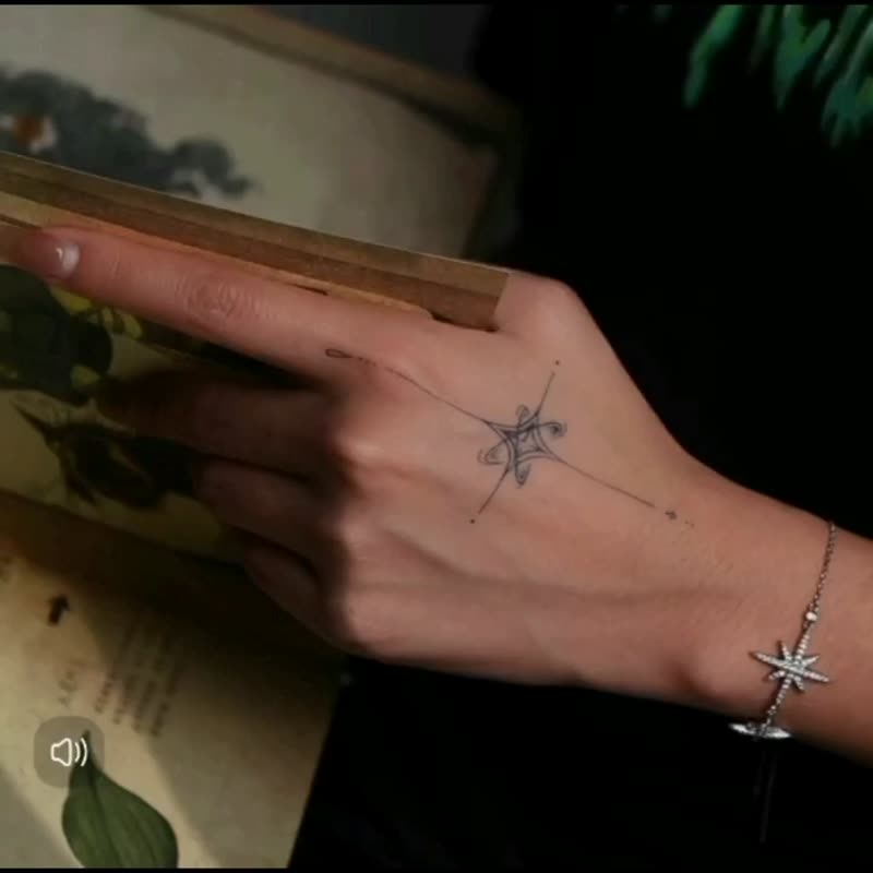 港澳台免運費發3張【星光十字】和真的一樣植物草本紋身刺青貼 - 紋身貼紙 - 紙 多色