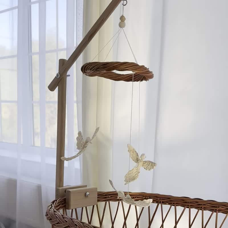 Handmade Baby Mobile - Angels of Dreams, Natural Corn Husk Mobile - 彌月禮盒 - 其他材質 