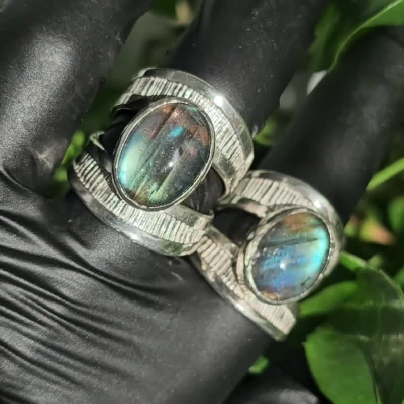 Small Universe - Labradorite Silver Ring - 戒指 - 純銀 藍色