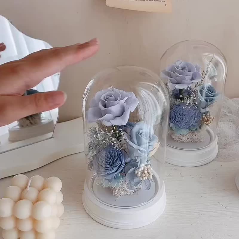 Starry Night Blue Eternal Glass Flower Cup Pat Lamp - ของวางตกแต่ง - พืช/ดอกไม้ 