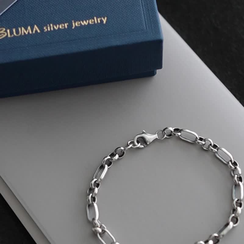 Personalized retro bracelet | Fearless sterling silver bracelet | Men's 925 sterling silver bracelet for men and women as a gift for lovers - Bracelets - Sterling Silver 