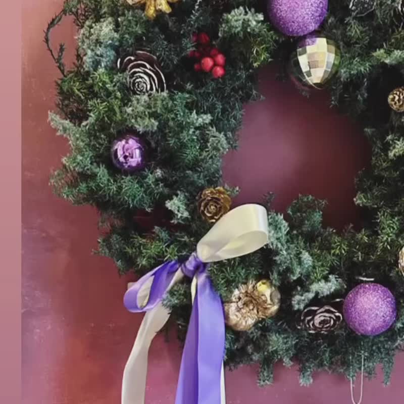 Christmas eternal cedar Christmas tree and Christmas peace wreath hand-making experience class - จัดดอกไม้/ต้นไม้ - พืช/ดอกไม้ 