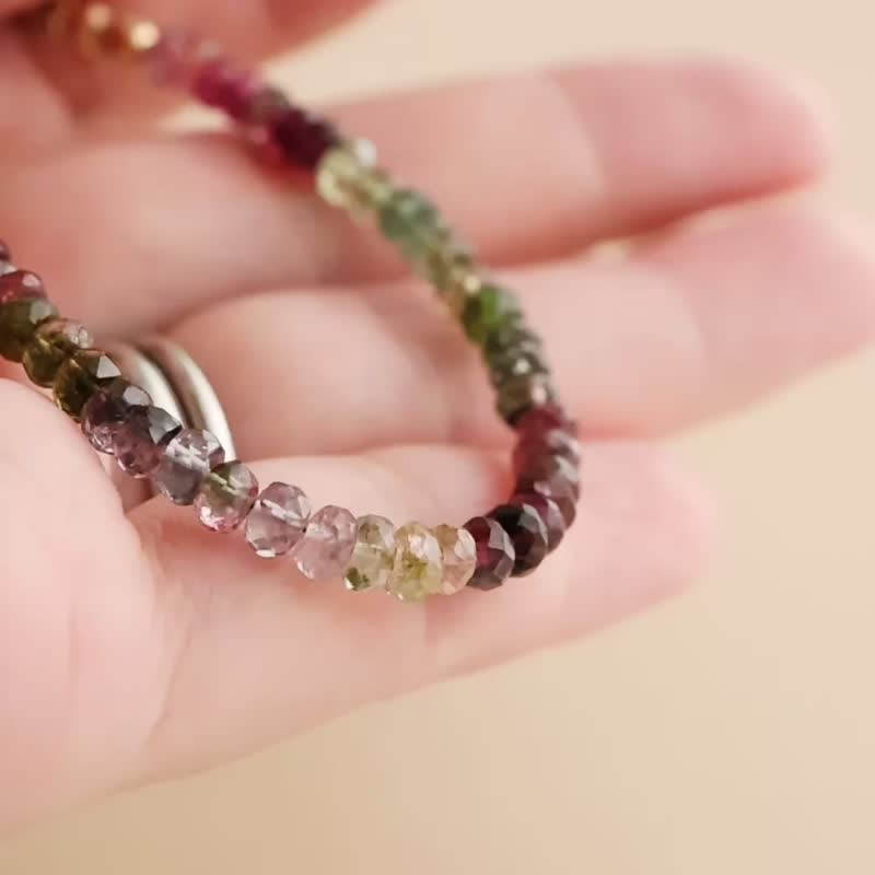 Tourmaline Colorful Bracelet 14kgf - Bracelets - Stone Green