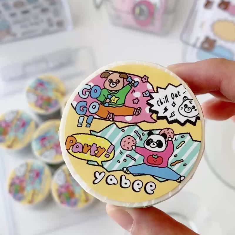 Happy Zoo/Animal Comics/What Day is Today/Special Ink Printing 3cm Washi Tape - มาสกิ้งเทป - กระดาษ หลากหลายสี