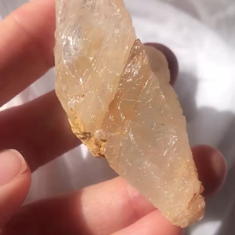 Rare Yellow Nirvana Calcite Crystal Imprint Floating Natural Raw Stone Crystal Raw Mineral Crystal - Items for Display - Crystal Yellow