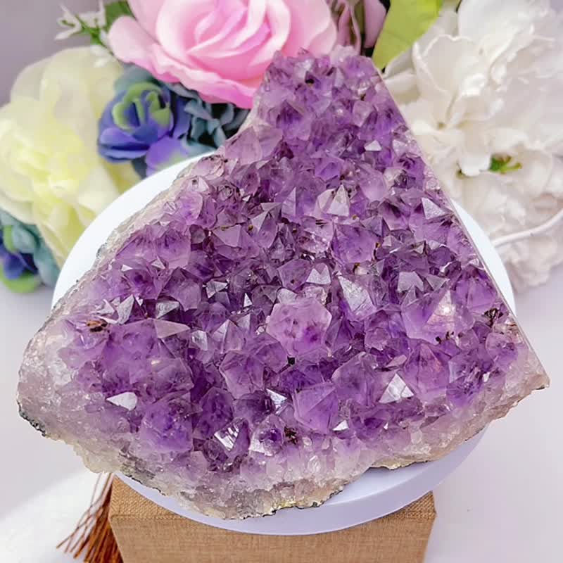 超美特殊紫鈦晶簇 紫鈦晶片Amethyst Rutilated Quartz - 擺飾/家飾品 - 水晶 紫色