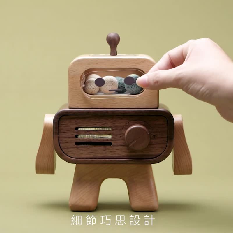 【THE ROBOT アロマディフューザーロボット】水0、加熱0、オール無垢材で作るフレグランス＆エッセンシャルオイルディフューザー - アロマ・線香 - 木製 ブラウン