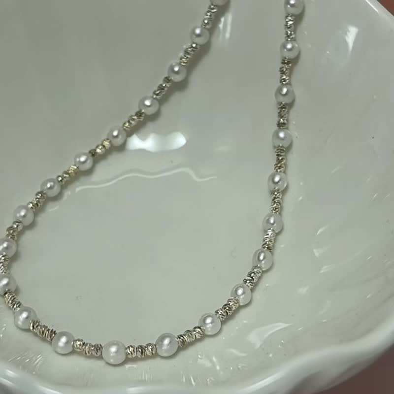 Silver Moonlight Natural Freshwater Pearls BABY Pearls Gorgeous Necklace - Necklaces - Pearl Pink