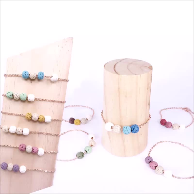 Diffuser Bracelet Quadruple-Bead Aroma Rock 2 Color 3-Color 4-Color Options - สร้อยข้อมือ - สแตนเลส หลากหลายสี